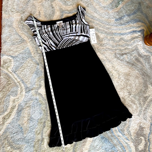 Joseph Ribkoff Black & White Midi Dress - Picture 5 of 10